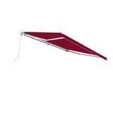 Aleko Retractable Patio Awning 10x8 Feet Burgundy AW10X8BURG37-AP White Frame Retractable Awnings 10 x 8 Ft.