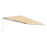 Aleko Retractable Patio Awning 10x8 Feet Ivory AW10X8IVORY29-AP White Frame Retractable Awnings 10 x 8 Ft.