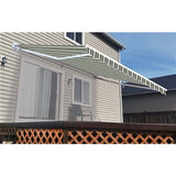 Aleko Retractable Patio Awning 10x8 Feet Multi Striped Green AW10X8MSTRGR58-AP Retractable Awnings 10 x 8 Ft.