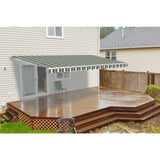 Aleko Retractable Patio Awning 10X8 Feet Multi Striped Green Aw10X8Mstrgr58-Ap Retractable Awnings 10 X 8 Ft.