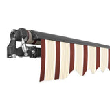 Aleko Retractable Patio Awning 10x8 Feet Multi-Striped Red AW10X8MSTRRE19-AP Retractable Awnings 10 x 8 Ft.
