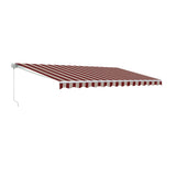 Aleko Retractable Patio Awning 10X8 Feet Multi-Striped Red Aw10X8Mstrre19-Ap Retractable Awnings 10 X 8 Ft.