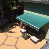 Aleko Retractable Patio Awning -12x10 Feet Green AW12X10GREEN39-AP Retractable Awnings 12 x 10 Ft