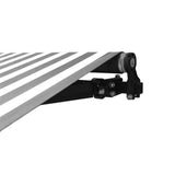 Aleko Retractable Patio Awning 12x10 Feet Grey and White Striped AW12X10GREYWHT-AP Retractable Awnings 12 x 10 Ft