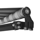 Aleko Retractable Patio Awning 12x10 Feet Grey and White Striped AW12X10GREYWHT-AP Retractable Awnings 12 x 10 Ft