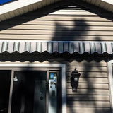 Aleko Retractable Patio Awning 12x10 Feet Multi Striped Green AW12X10MSTRGR58-AP Retractable Awnings 12 x 10 Ft