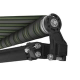 Aleko Retractable Patio Awning 12x10 Feet Multi Striped Green AW12X10MSTRGR58-AP Retractable Awnings 12 x 10 Ft