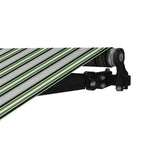 Aleko Retractable Patio Awning 12x10 Feet Multi Striped Green AW12X10MSTRGR58-AP Retractable Awnings 12 x 10 Ft