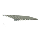 Aleko Retractable Patio Awning 12x10 Feet Multi Striped Green AW12X10MSTRGR58-AP White Frame Retractable Awnings 12 x 10 Ft