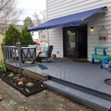 Aleko Retractable Patio Awning 13x10 Feet Blue AW13X10BLUE30-AP Retractable Awnings 13 x 10 Ft
