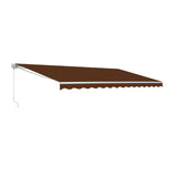 Aleko Retractable Patio Awning 13x10 Feet Brown AW13X10BROWN36-AP White Frame Retractable Awnings 13 x 10 Ft