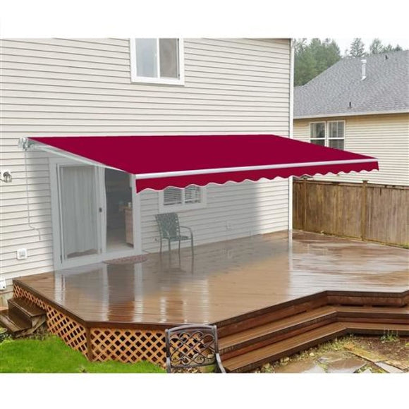 Aleko Retractable Patio Awning 13X10 Feet Burgundy Aw13X10Burg37-Ap Retractable Awnings 13 X 10 Ft