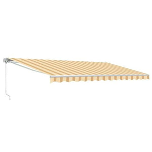Aleko Retractable Patio Awning 13X10 Feet Multi Striped Yellow Aw13X10Mstry315-Ap Retractable Awnings 13 X 10 Ft