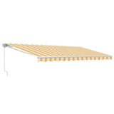 Aleko Retractable Patio Awning 13x10 Feet Multi Striped Yellow AW13X10MSTRY315-AP White Frame Retractable Awnings 13 x 10 Ft
