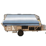 Aleko Retractable RV/Patio Awning 10 x 8 Feet Blue Striped RVAW10X8BLSTR32-AP RV Awnings Non Motorized 10 x 8 Ft