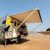 Aleko Retractable RV/Patio Awning 10 x 8 Feet Blue Striped RVAW10X8BLSTR32-AP RV Awnings Non Motorized 10 x 8 Ft