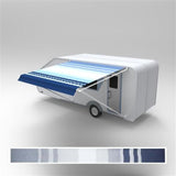 Aleko Retractable Rv/patio Awning 10 X 8 Feet Blue Striped Rvaw10X8Blstr32-Ap Rv Awnings Non Motorized 10 X 8 Ft
