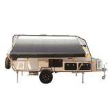 Aleko Retractable RV/Patio Awning 10 x 8 Feet White/Black Fade RVAW10X8BLK11-AP RV Awnings Non Motorized 10 x 8 Ft