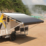 Aleko Retractable RV/Patio Awning 10 x 8 Feet White/Black Fade RVAW10X8BLK11-AP RV Awnings Non Motorized 10 x 8 Ft