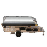 Aleko Retractable RV/Patio Awning 12 x 8 Feet Black Striped RVAW12X8BLKST33-AP RV Awnings Non Motorized 12 x 8 Ft