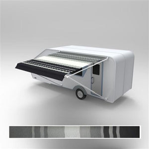 Aleko Retractable Rv/patio Awning 12 X 8 Feet Black Striped Rvaw12X8Blkst33-Ap Rv Awnings Non Motorized 12 X 8 Ft
