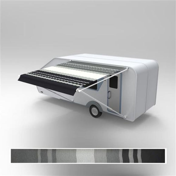 Aleko Retractable Rv/patio Awning 12 X 8 Feet Black Striped Rvaw12X8Blkst33-Ap Rv Awnings Non Motorized 12 X 8 Ft