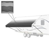 Aleko Retractable Rv/patio Awning 12 X 8 Feet Black Striped Rvaw12X8Blkst33-Ap Rv Awnings Non Motorized 12 X 8 Ft