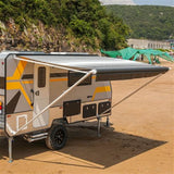 Aleko Retractable RV/Patio Awning 12 x 8 Feet Black Striped RVAW12X8BLKST33-AP RV Awnings Non Motorized 12 x 8 Ft