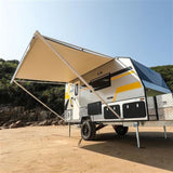 Aleko Retractable RV/Patio Awning 12 x 8 Feet Blue Fade RVAW12X8BLUE24-AP RV Awnings Non Motorized 12 x 8 Ft