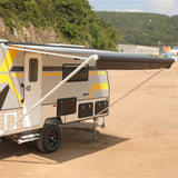 Aleko Retractable RV/Patio Awning 12 x 8 Feet White/Black Fade RVAW12X8BLK11-AP RV Awnings Non Motorized 12 x 8 Ft