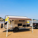 Aleko Retractable RV/Patio Awning 15 x 8 Feet Brown Fade RVAW15X8BRN23-AP RV Awnings Non Motorized 15 x 8 Ft