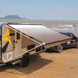 Aleko Retractable RV/Patio Awning 15 x 8 Feet Brown Fade RVAW15X8BRN23-AP RV Awnings Non Motorized 15 x 8 Ft