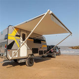 Aleko Retractable RV/Patio Awning 15 x 8 Feet Grey RVAW15X8GREY26-AP RV Awnings Non Motorized 15 x 8 Ft