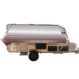 Aleko Retractable RV/Patio Awning 16 x 8 Feet Brown Striped RVAW16X8BRSTR34-AP RV Awnings Non Motorized 16 x 8 Ft