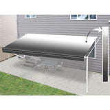 Aleko Retractable Rv/patio Awning 16 X 8 Feet White/black Fade Rvaw16X8Blk11-Ap Rv Awnings Non Motorized 16 X 8 Ft