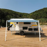 Aleko Retractable RV/Patio Awning 20 x 8 Feet Blue Fade RVAW20X8BLUE24-AP RV Awnings Non Motorized 20 x 8 Ft