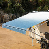 Aleko Retractable RV/Patio Awning 20 x 8 Feet Blue Fade RVAW20X8BLUE24-AP RV Awnings Non Motorized 20 x 8 Ft