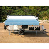 Aleko Retractable RV/Patio Awning 20 x 8 Feet Blue Fade RVAW20X8BLUE24-AP RV Awnings Non Motorized 20 x 8 Ft