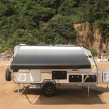 Aleko Retractable RV/Patio Awning 20 x 8 Feet White/Black Fade RVAW20X8BLK11-AP RV Awnings Non Motorized 20 x 8 Ft