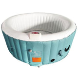 Aleko Round Inflatable Hot Tub Spa With Cover 4 Person 210 Gallon Light Blue and White HTIR4GRW-AP Hot Tubs