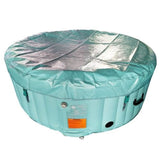 Aleko Round Inflatable Hot Tub Spa With Cover 4 Person 210 Gallon Light Blue and White HTIR4GRW-AP Hot Tubs