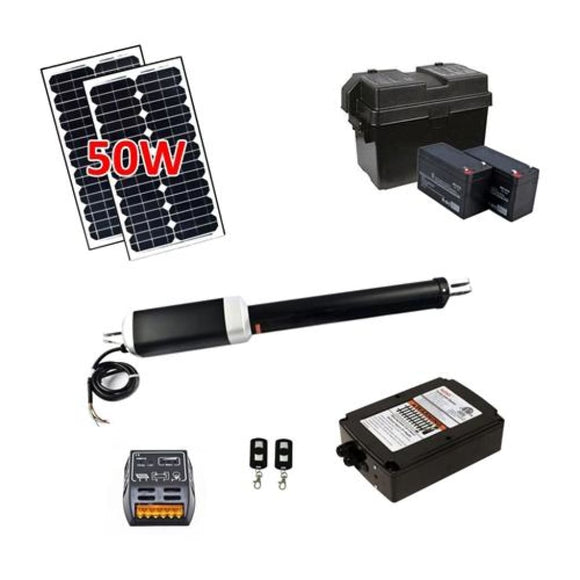 Aleko Single Swing Gate Operator ETL Listed GG650U Solar Kit 50W GG650USOL-AP Single Swing Gate Operator
