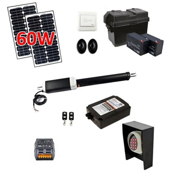 Aleko Single Swing Gate Operator ETL Listed GG650U Solar Kit 60W GG650UFULL-AP Single Swing Gate Operator