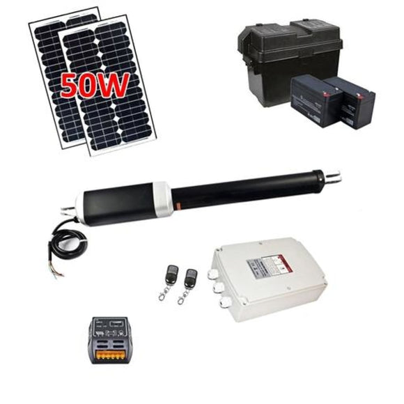 Aleko Single Swing Gate Operator GG450 AC/DC Solar Kit 50W GG450SOL-AP Single Swing Gate Operator