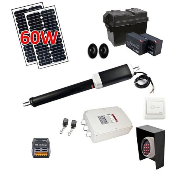 Aleko Single Swing Gate Operator GG450 AC/DC Solar Kit 60W GG450FULL-AP Single Swing Gate Operator