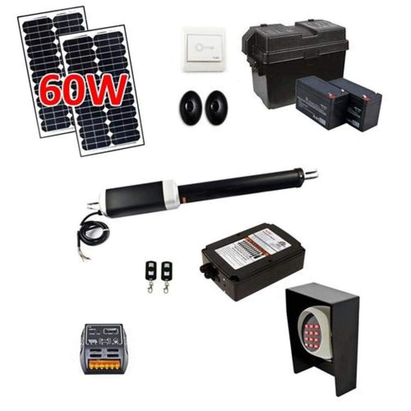 Aleko Single Swing Gate Operator GG850 AC/DC Solar Kit 30W GG850FULL-AP Single Swing Gate Operator