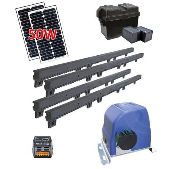 Aleko Sliding Gate Opener AR900 Solar Kit 50W AR900SOL-AP Gear Driven Sliding Gate Openers