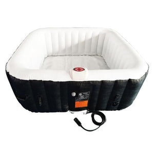 Aleko Square Inflatable Hot Tub Spa With Cover 4 Person 160 Gallon Black and White HTISQ4BKWH-AP Hot Tubs
