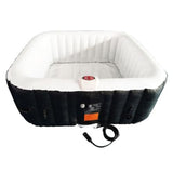 Aleko Square Inflatable Hot Tub Spa With Cover 4 Person 160 Gallon Black and White HTISQ4BKWH-AP Hot Tubs