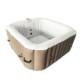 Aleko Square Inflatable Hot Tub Spa With Cover 4 Person 160 Gallon Brown HTISQ4BR-AP Hot Tubs